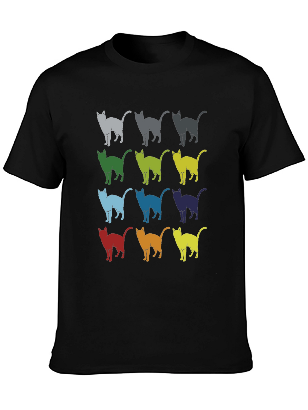 Retro Cat Pattern Graphic T-Shirt