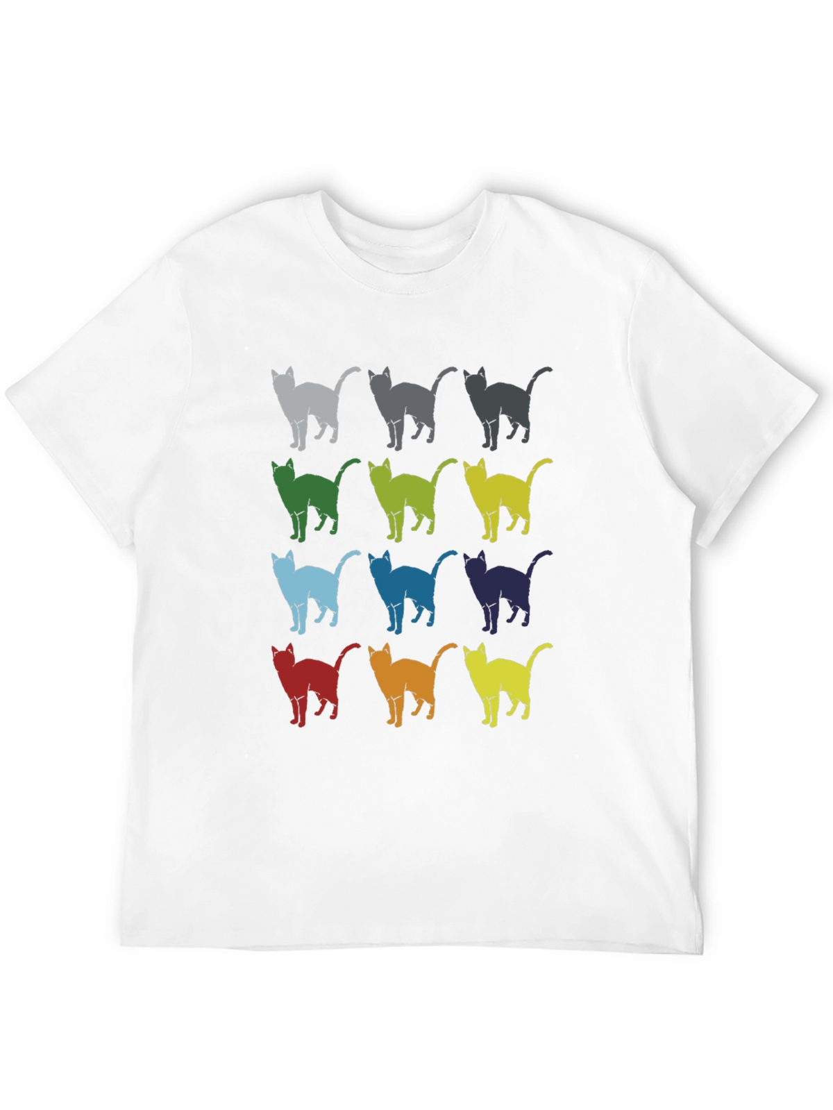 Retro Cat Pattern Graphic T-Shirt