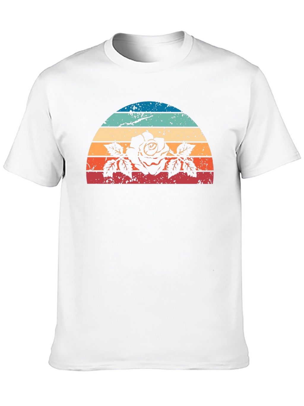 Retro Rose Sunset Graphic Tee - Black