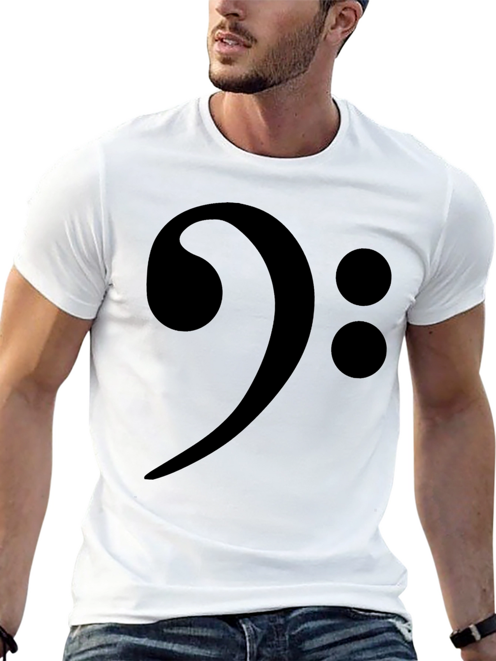 Bass Clef Black T-Shirt - Music Lover Tee