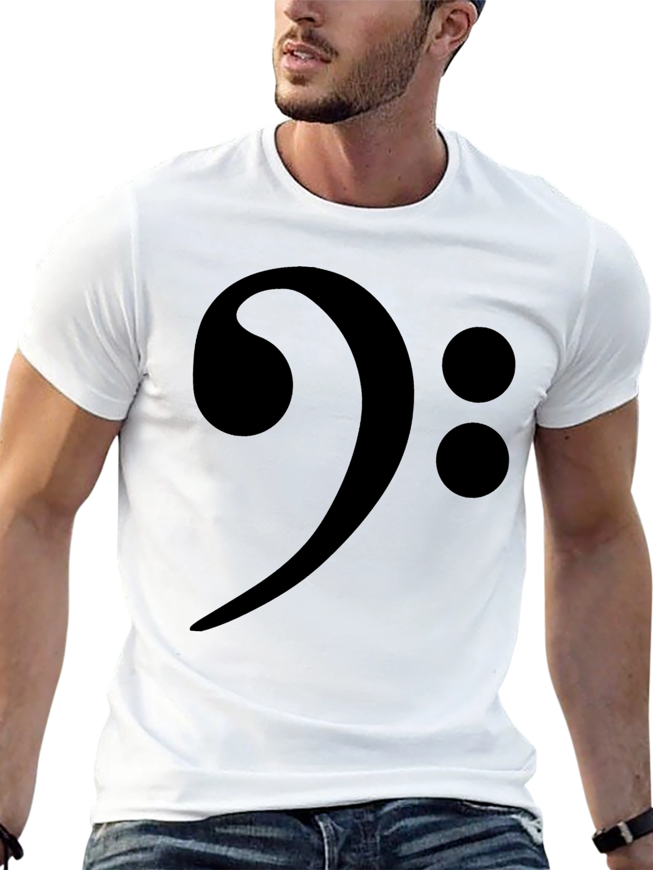 Bass Clef Black T-Shirt - Music Lover Tee