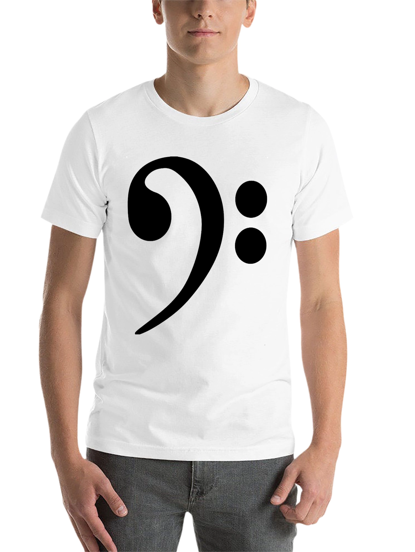 Bass Clef Black T-Shirt - Music Lover Tee