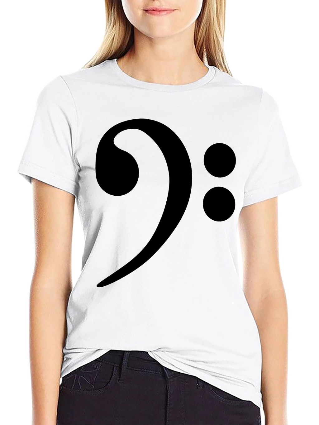 Bass Clef Black T-Shirt - Music Lover Tee