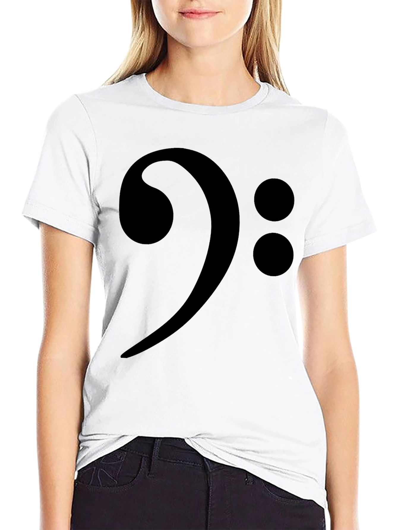 Bass Clef Black T-Shirt - Music Lover Tee