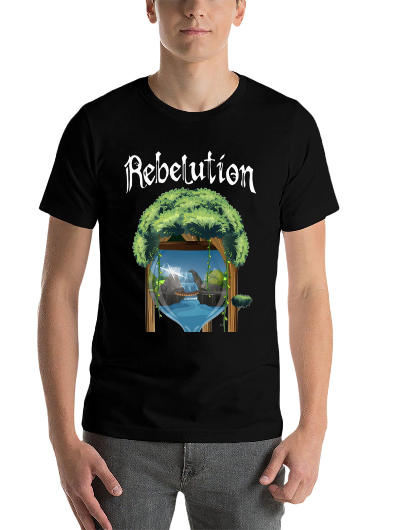 Rebelution Nature Scene Black T-Shirt