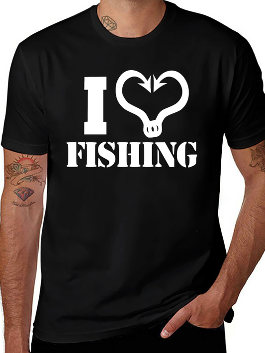 I Love Fishing Black T-Shirt