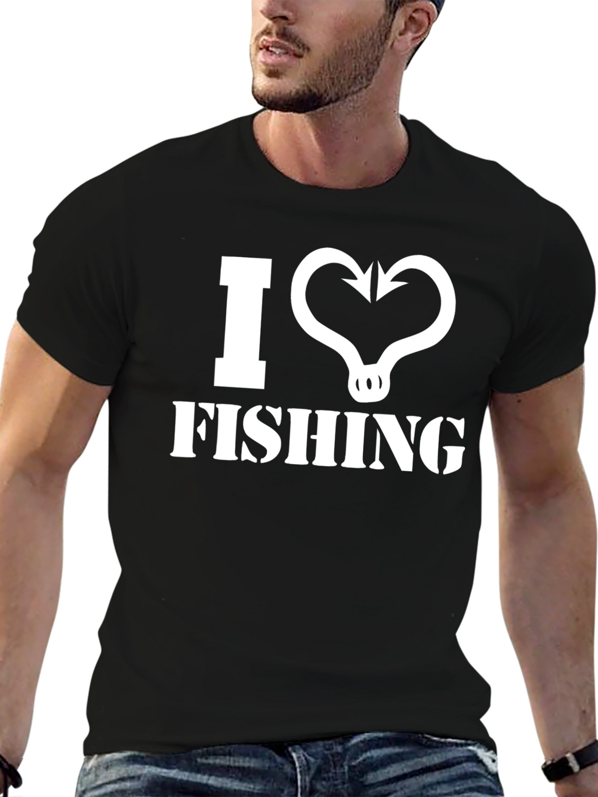 I Love Fishing Black T-Shirt