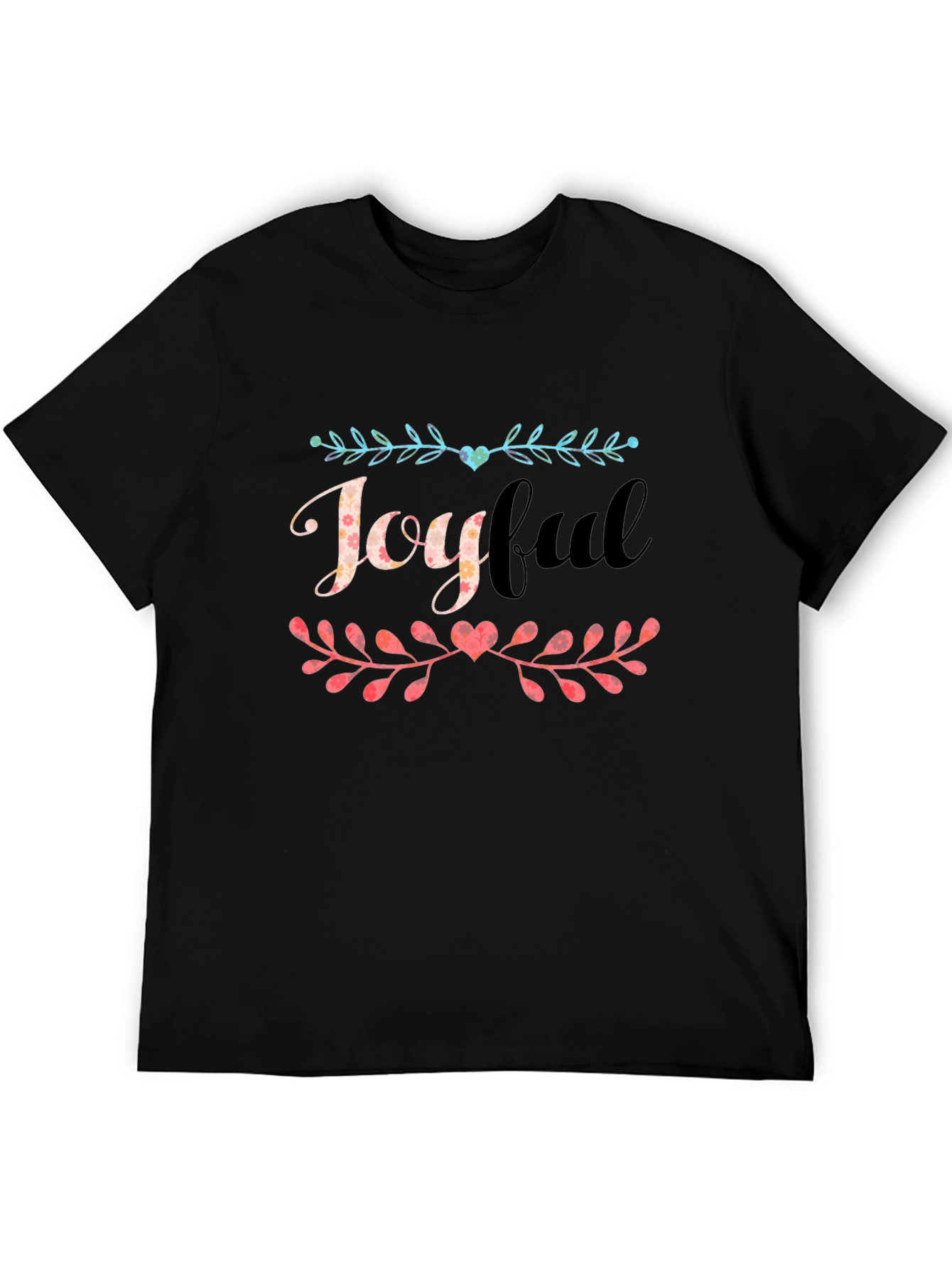 Joyful Floral Graphic Print T-Shirt - Stylish Casual Tee
