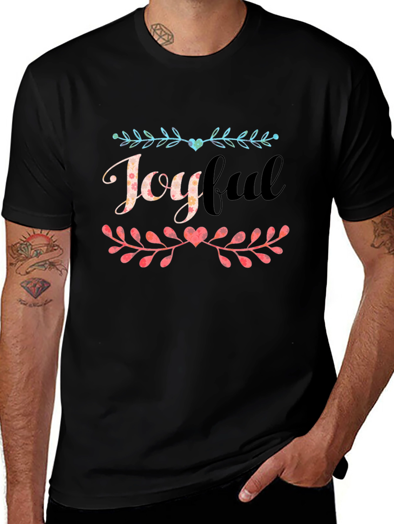 Joyful Floral Graphic Print T-Shirt - Stylish Casual Tee