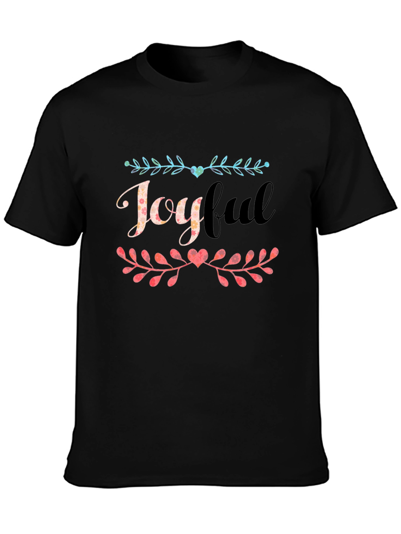 Joyful Floral Graphic Print T-Shirt - Stylish Casual Tee
