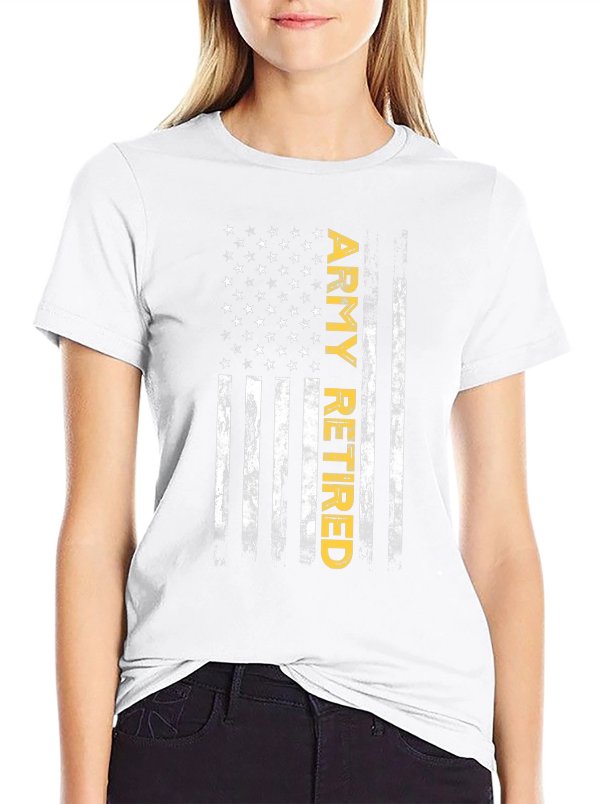 Army Retired American Flag Graphic T-Shirt