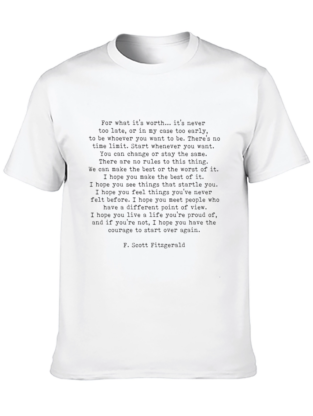Inspirational F. Scott Fitzgerald Quote Black T-Shirt