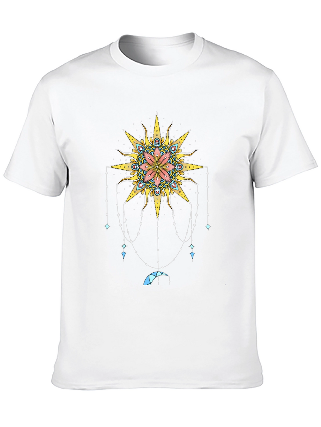 Celestial Sun Mandala Graphic Tee - Black