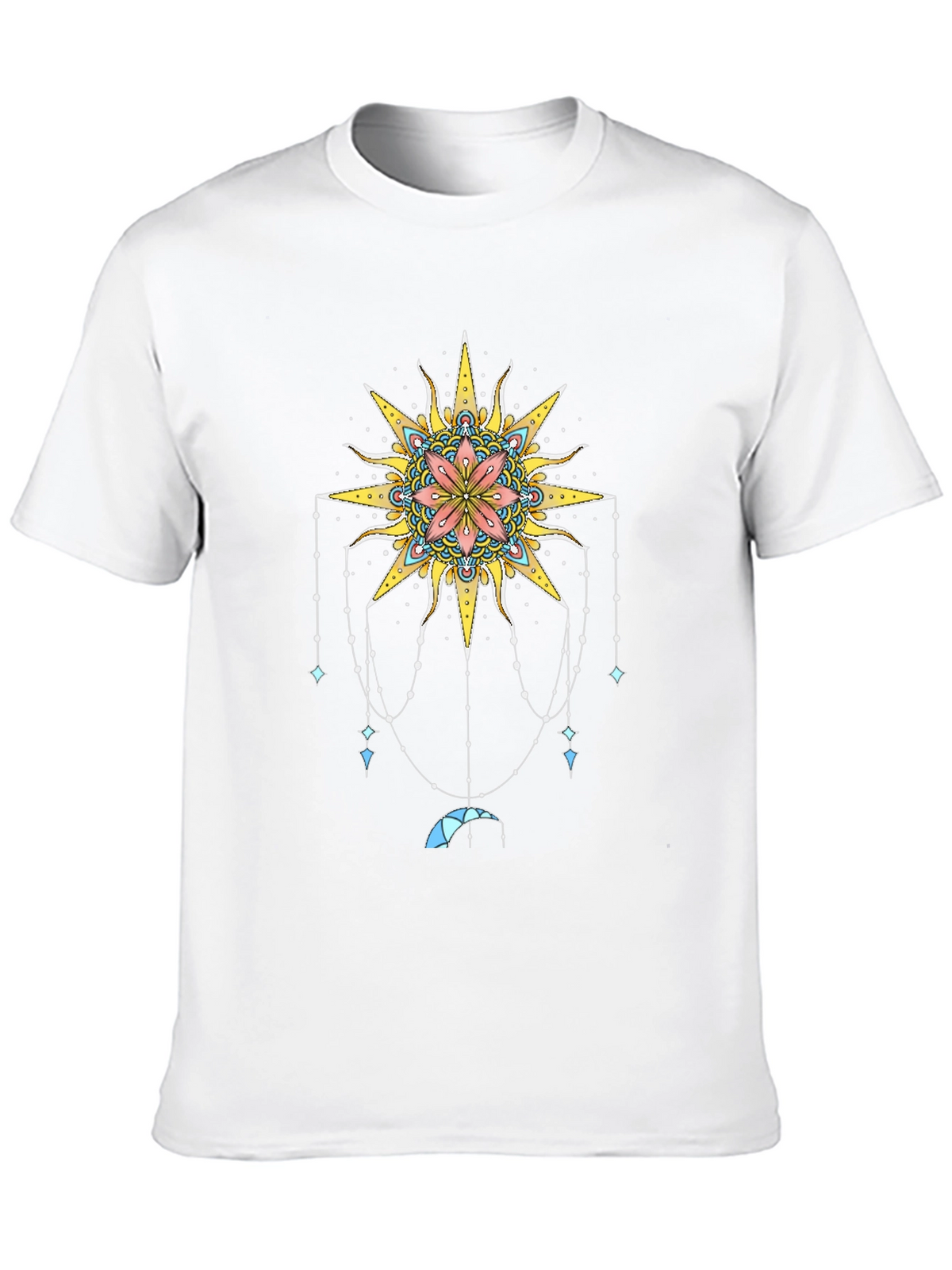 Celestial Sun Mandala Graphic Tee - Black