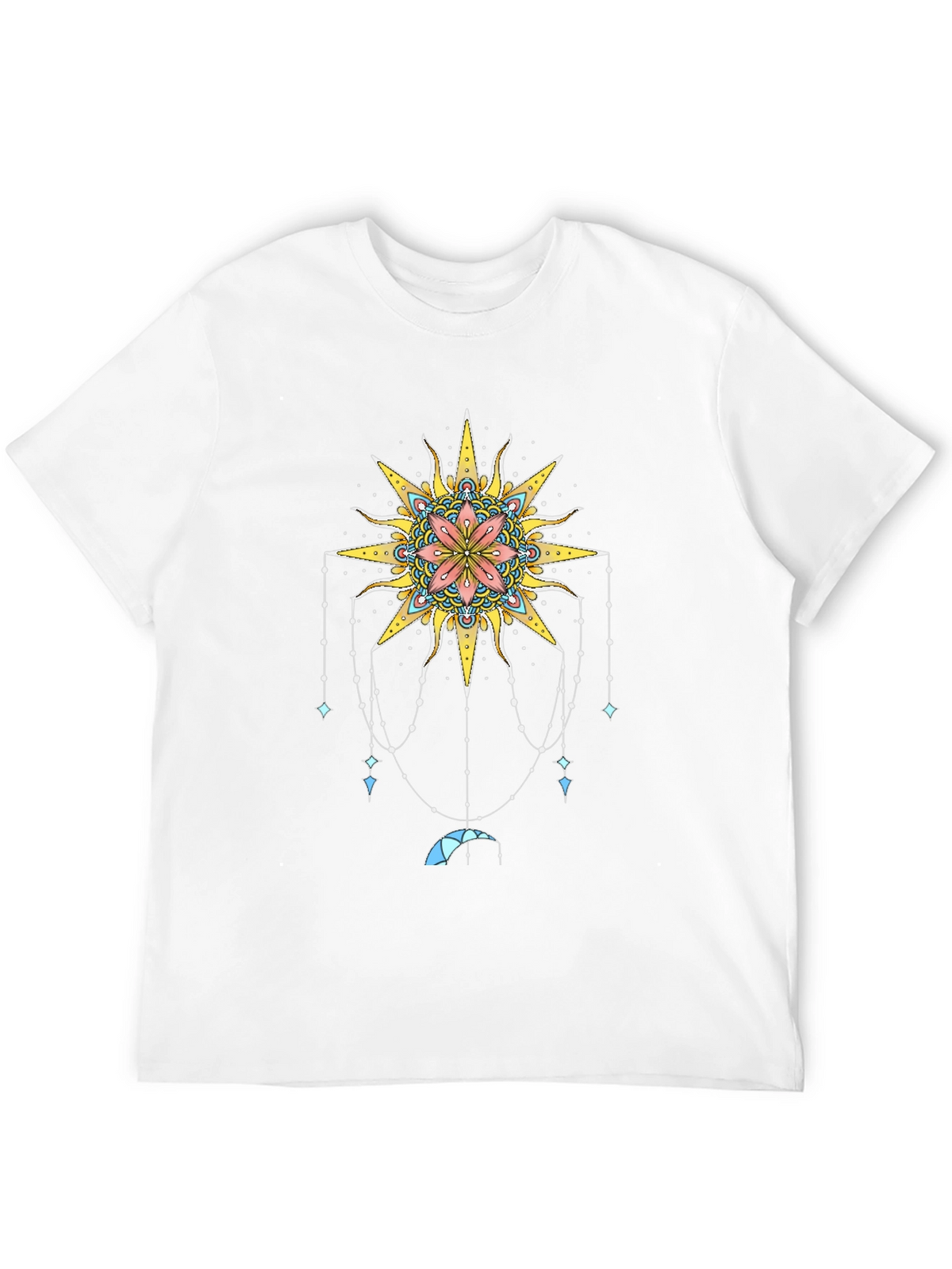 Celestial Sun Mandala Graphic Tee - Black