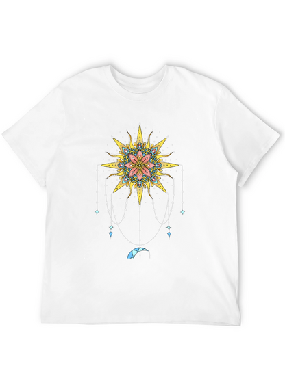 Celestial Sun Mandala Graphic Tee - Black
