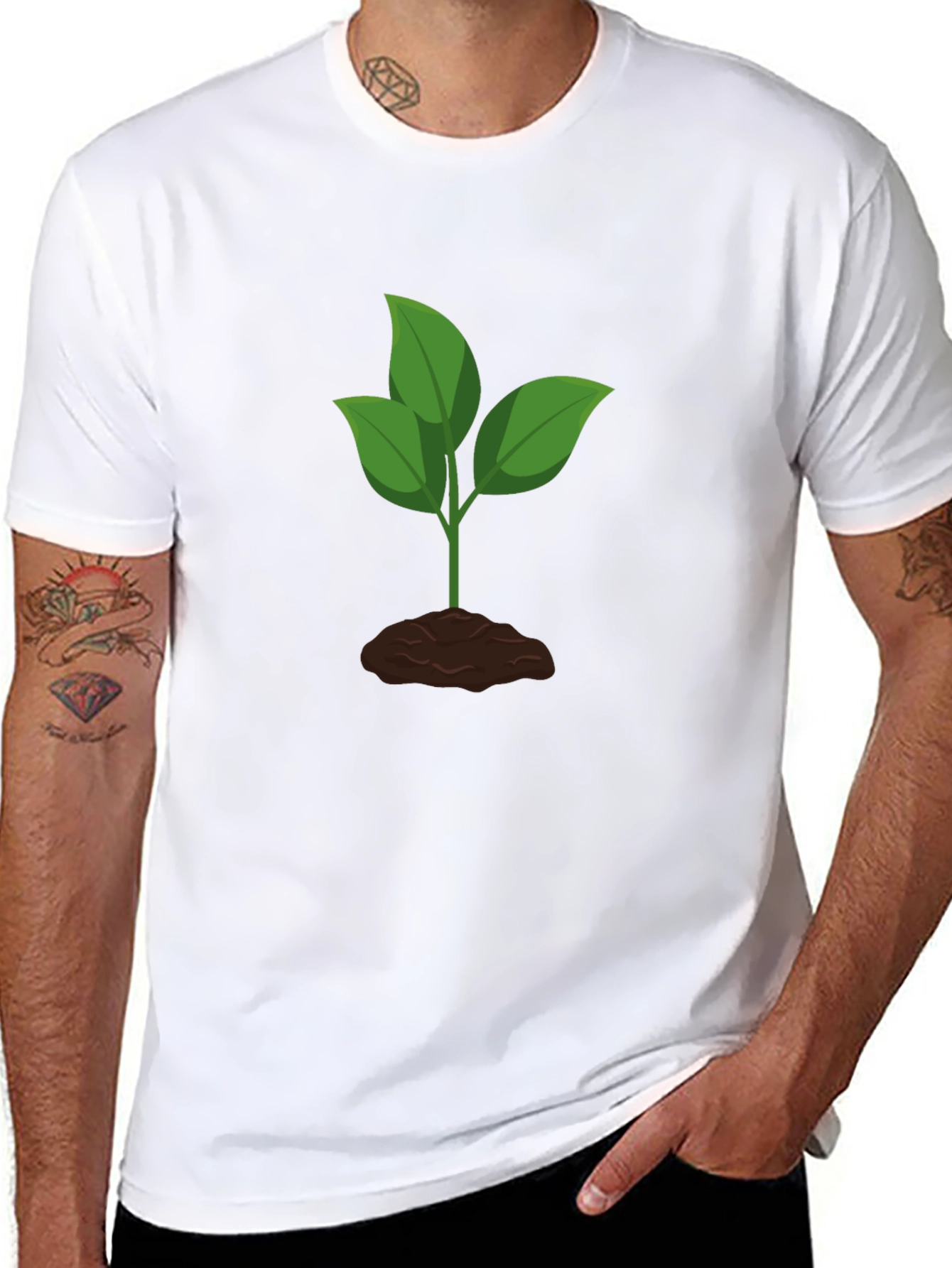 Plant Graphic Black T-Shirt
