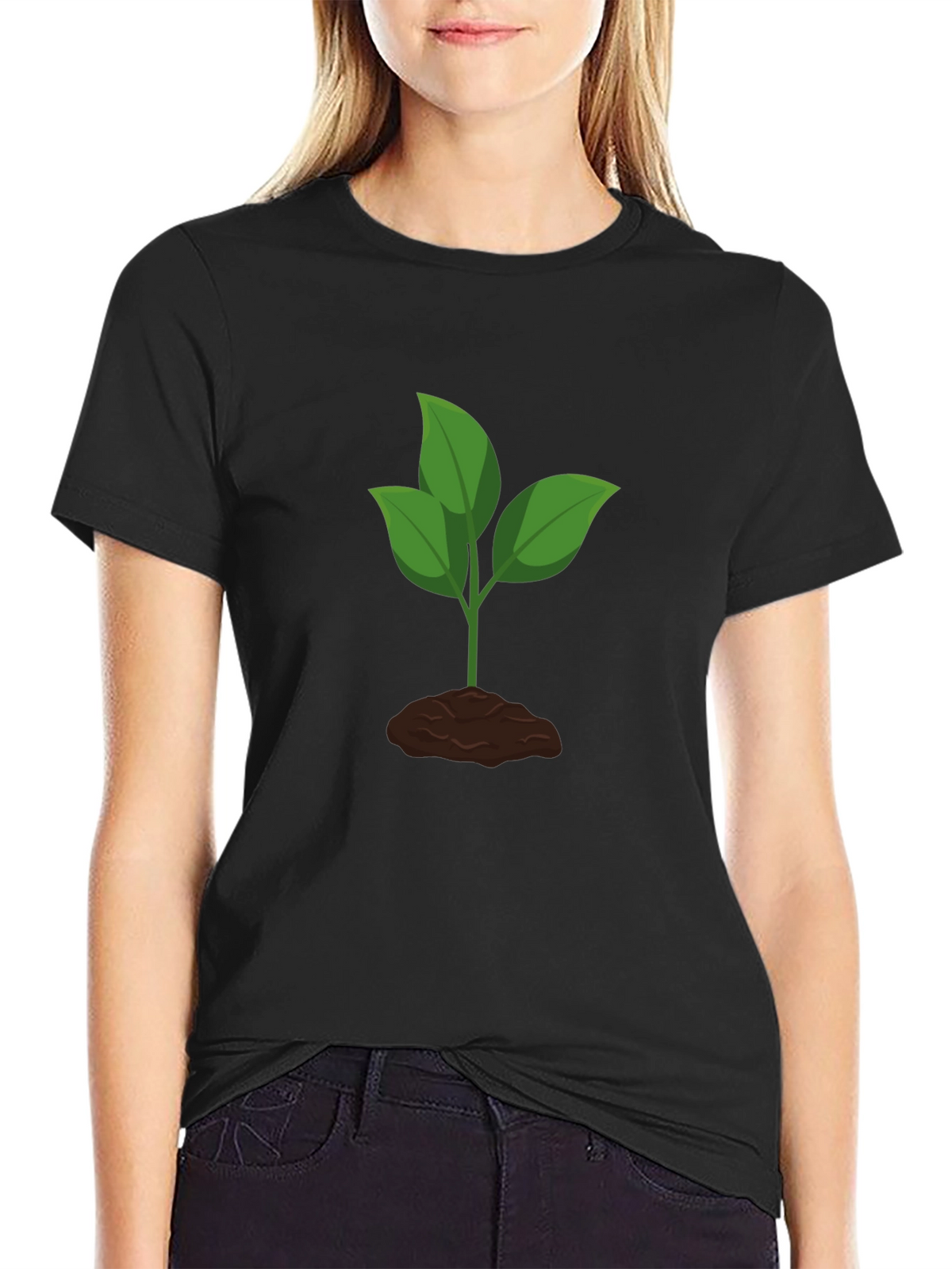 Plant Graphic Black T-Shirt