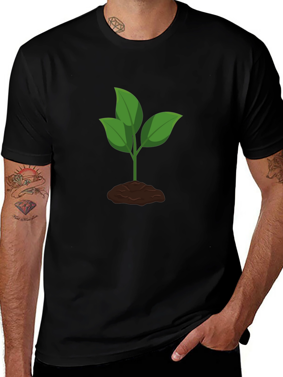 Plant Graphic Black T-Shirt