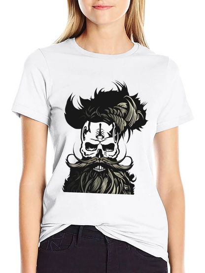 Skull with Beard Graphic T-Shirt - Unique Design