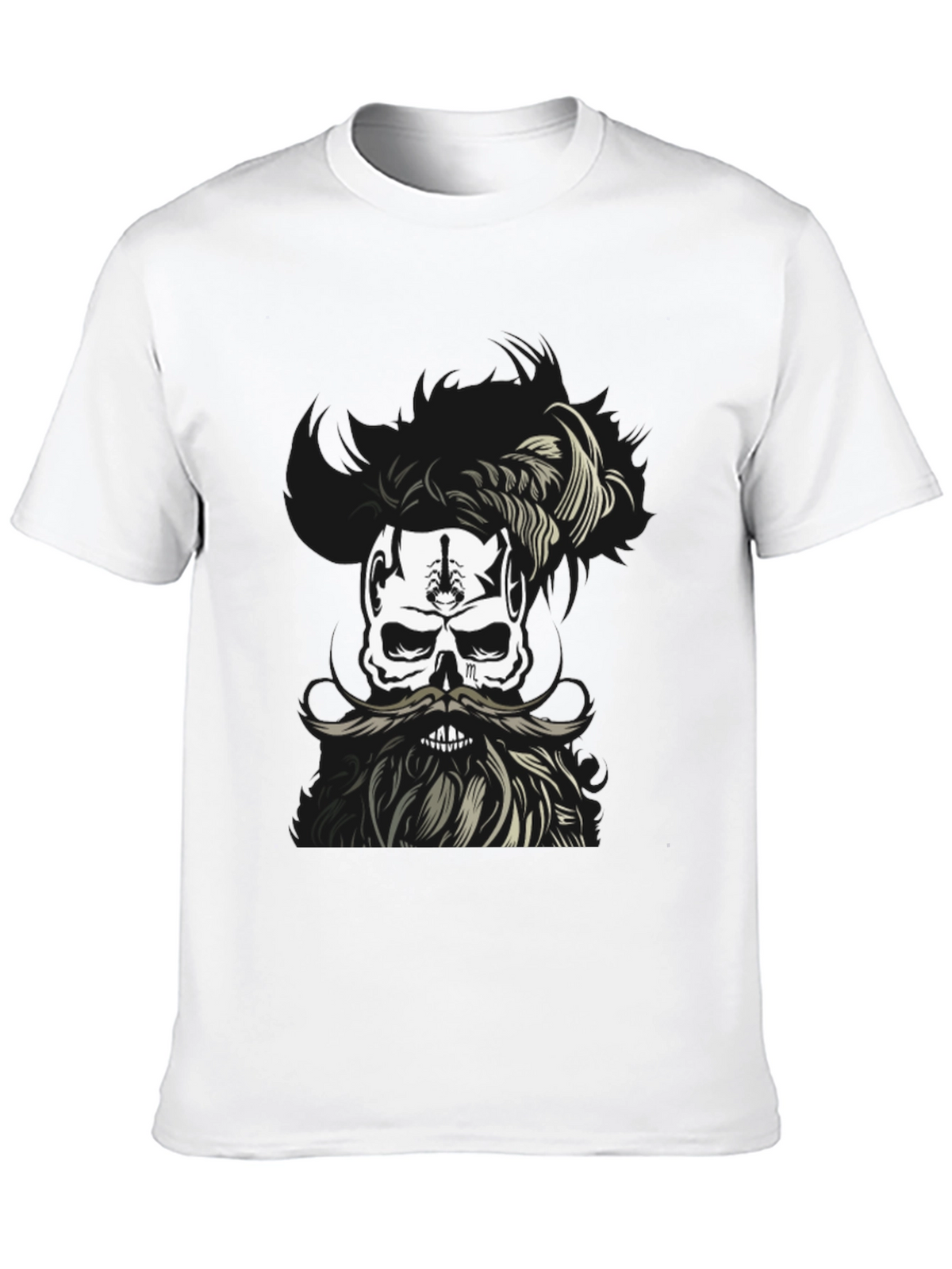 Skull with Beard Graphic T-Shirt - Unique Design