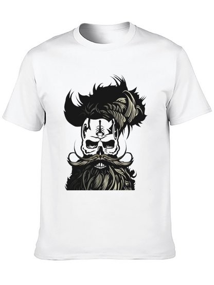 Skull with Beard Graphic T-Shirt - Unique Design