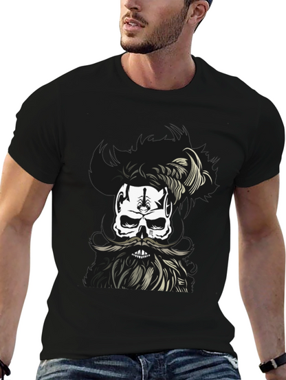 Skull with Beard Graphic T-Shirt - Unique Design
