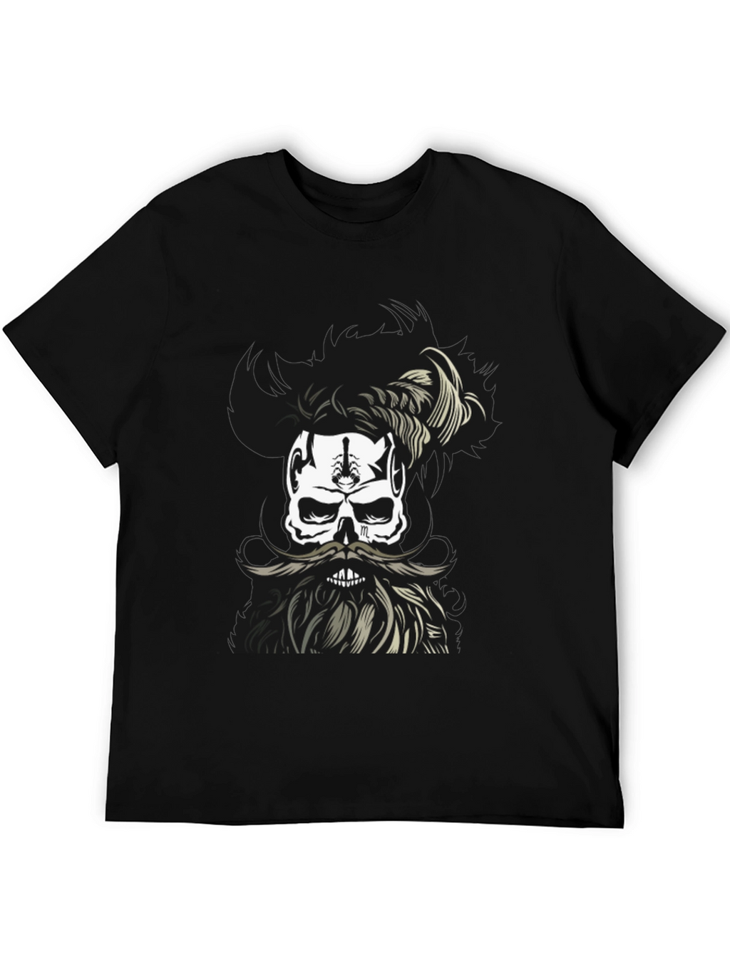 Skull with Beard Graphic T-Shirt - Unique Design