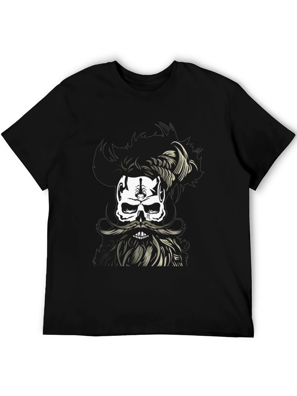 Skull with Beard Graphic T-Shirt - Unique Design