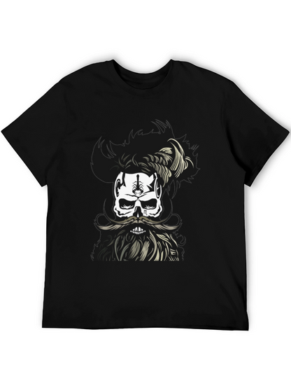 Skull with Beard Graphic T-Shirt - Unique Design