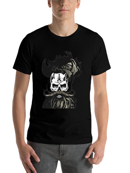 Skull with Beard Graphic T-Shirt - Unique Design