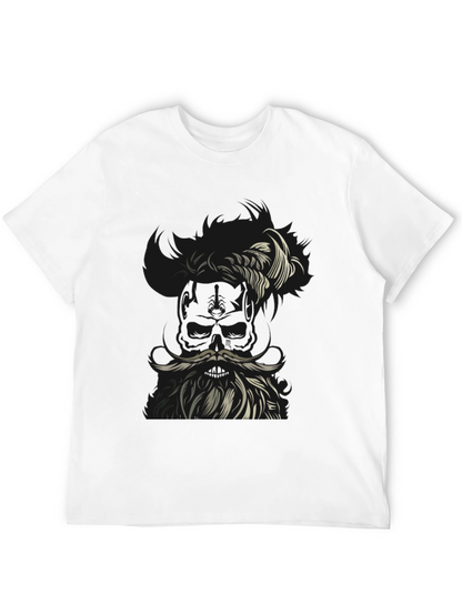 Skull with Beard Graphic T-Shirt - Unique Design
