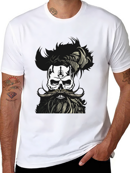 Skull with Beard Graphic T-Shirt - Unique Design
