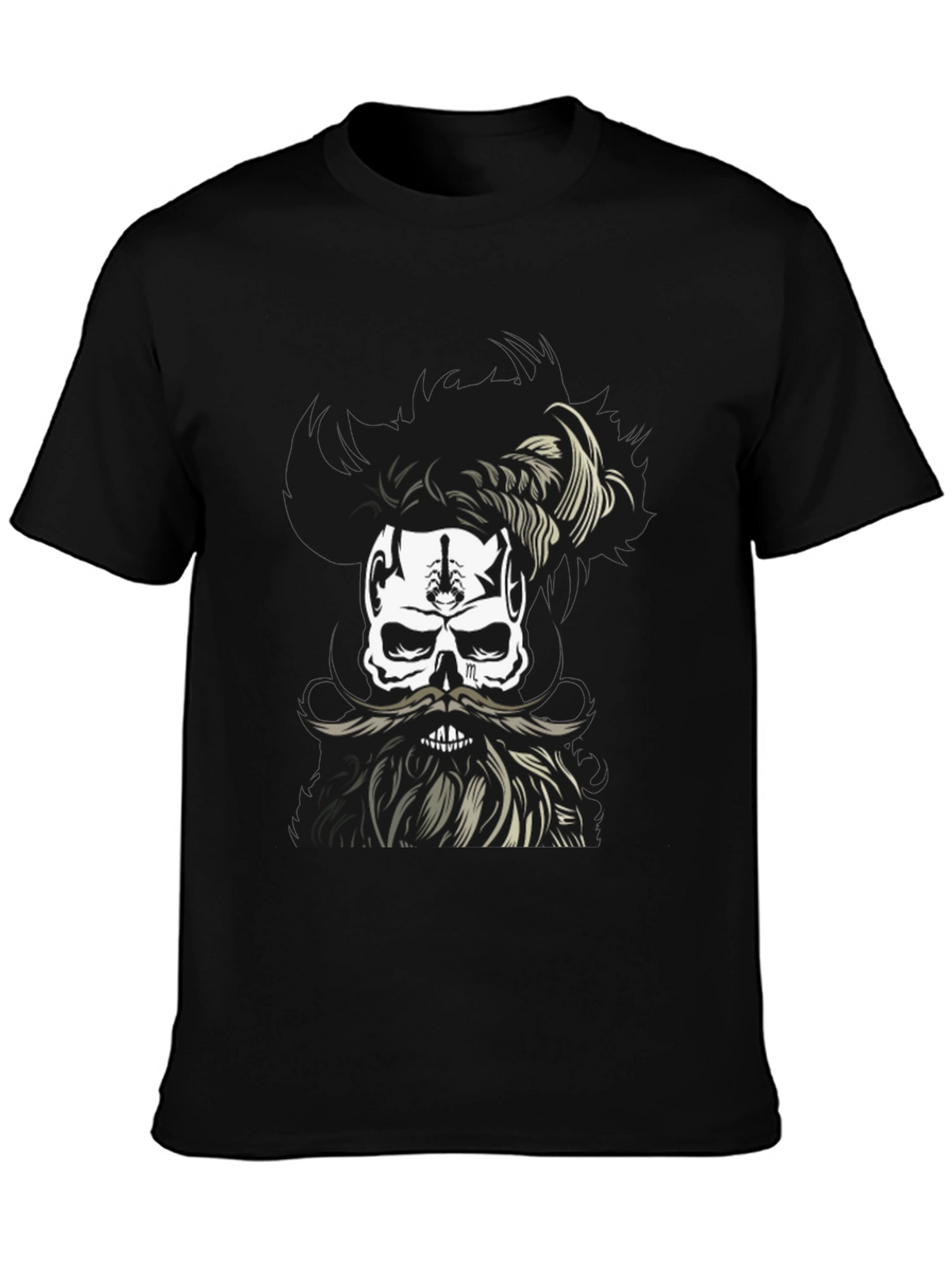 Skull with Beard Graphic T-Shirt - Unique Design