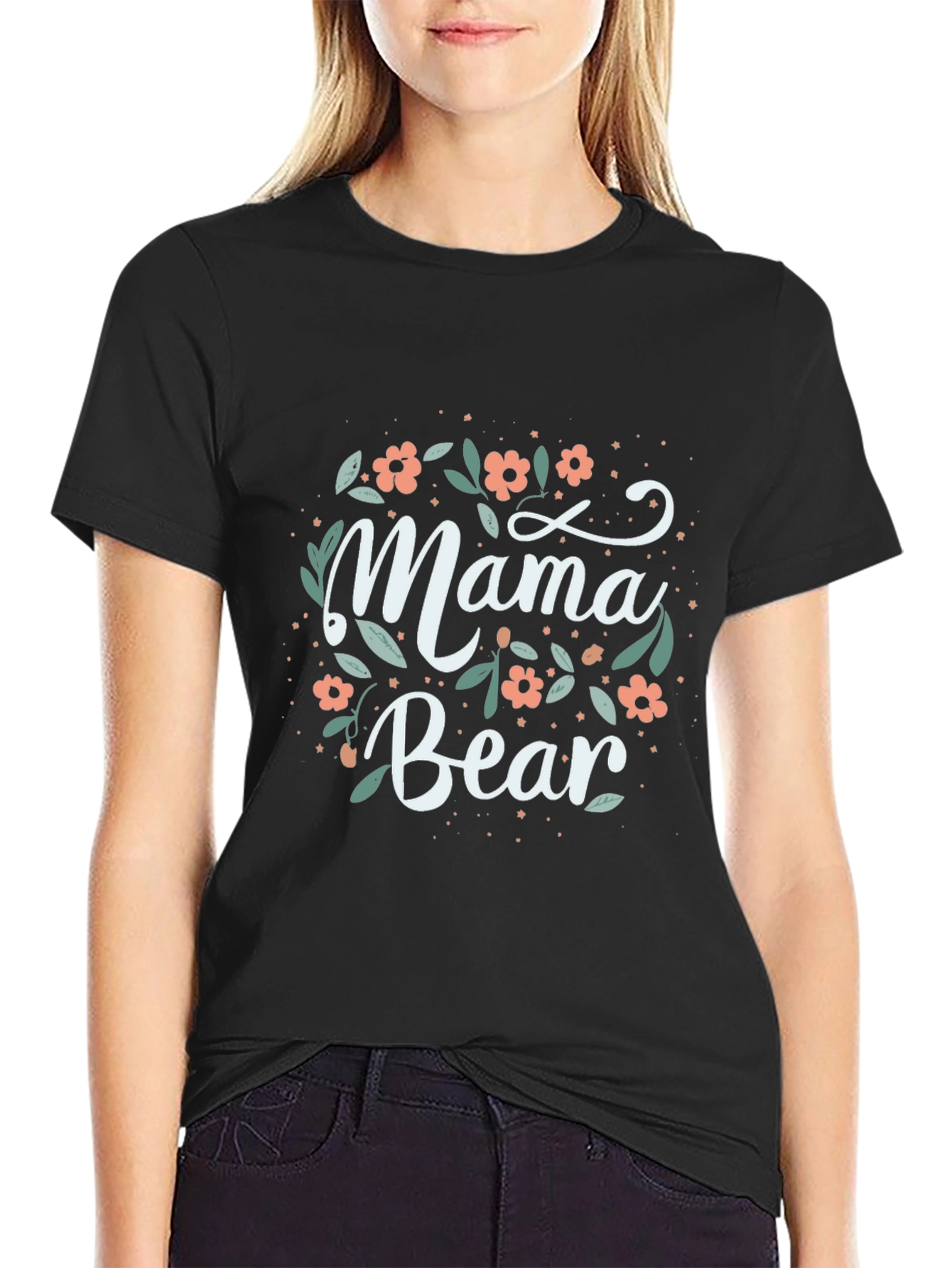 Mama Bear Floral Graphic Tee - Comfort & Style