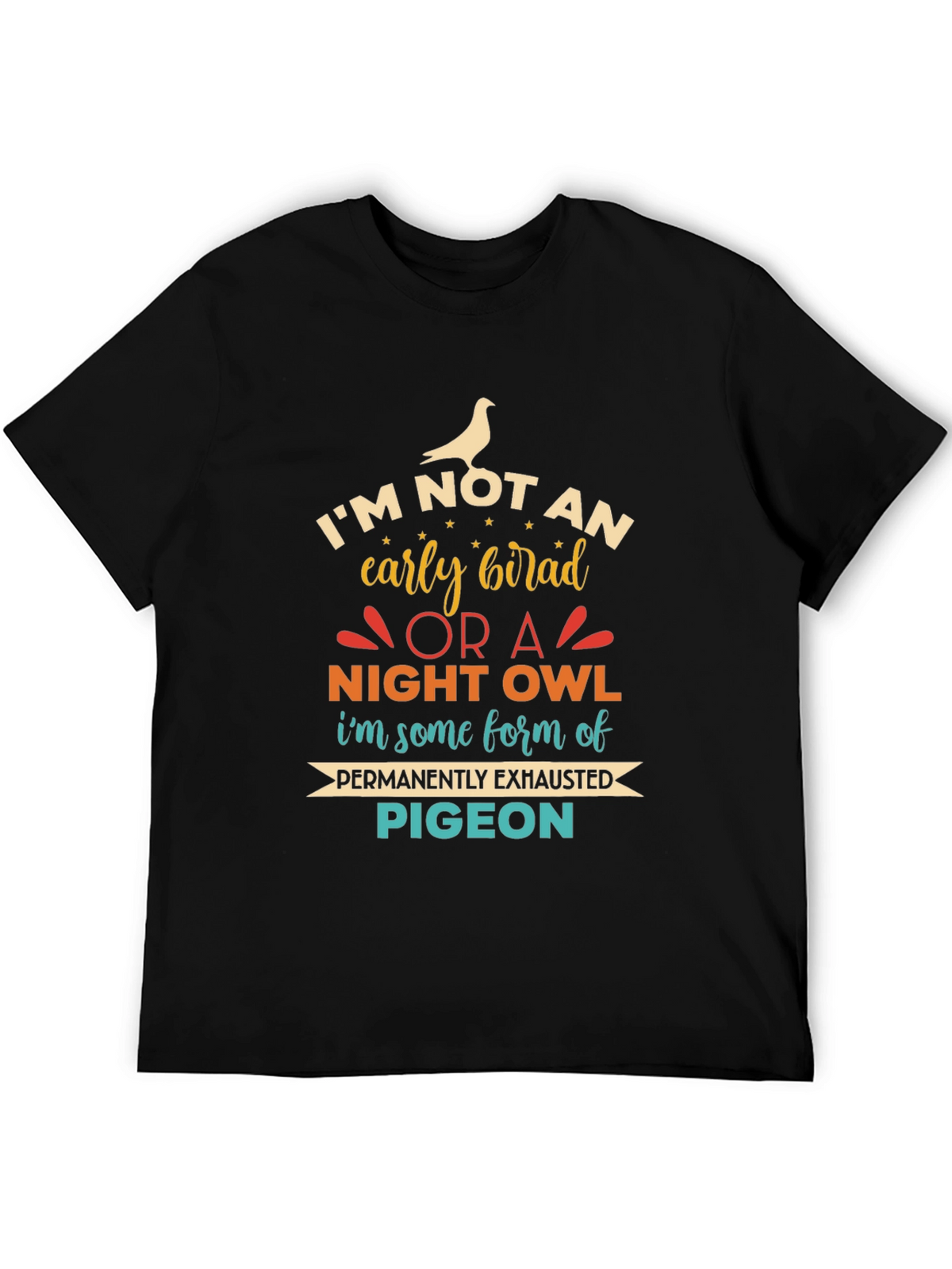 Funny Exhausted Pigeon Graphic T-Shirt