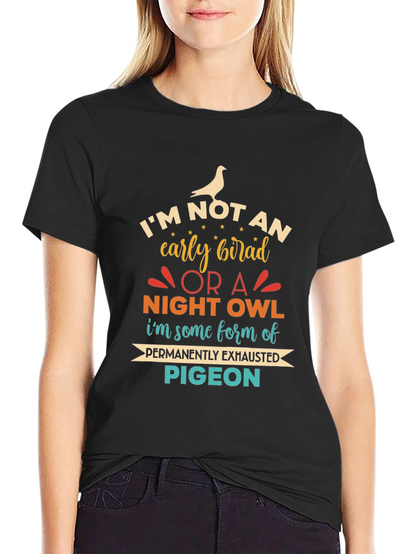 Funny Exhausted Pigeon Graphic T-Shirt