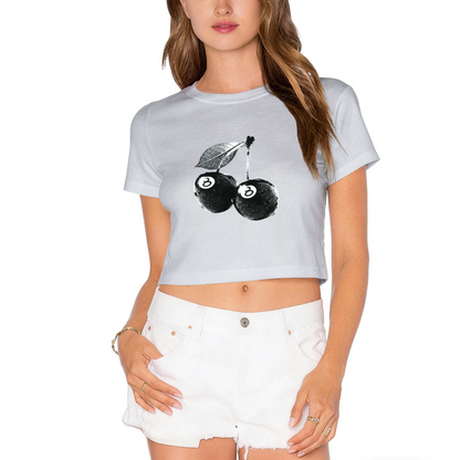 Rainbow?Glasses Hello Kitty Cool Black Cropped Baby Tee