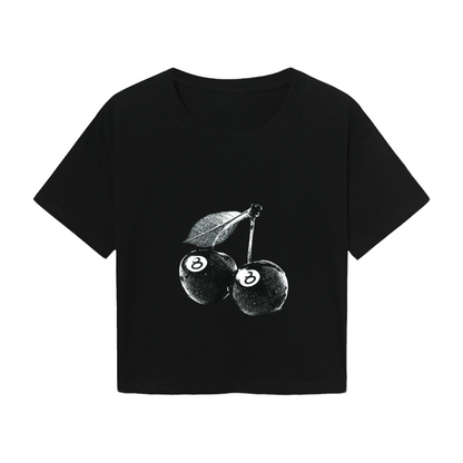 Rainbow?Glasses Hello Kitty Cool Black Cropped Baby Tee