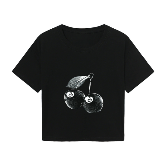 Rainbow?Glasses Hello Kitty Cool Black Cropped Baby Tee