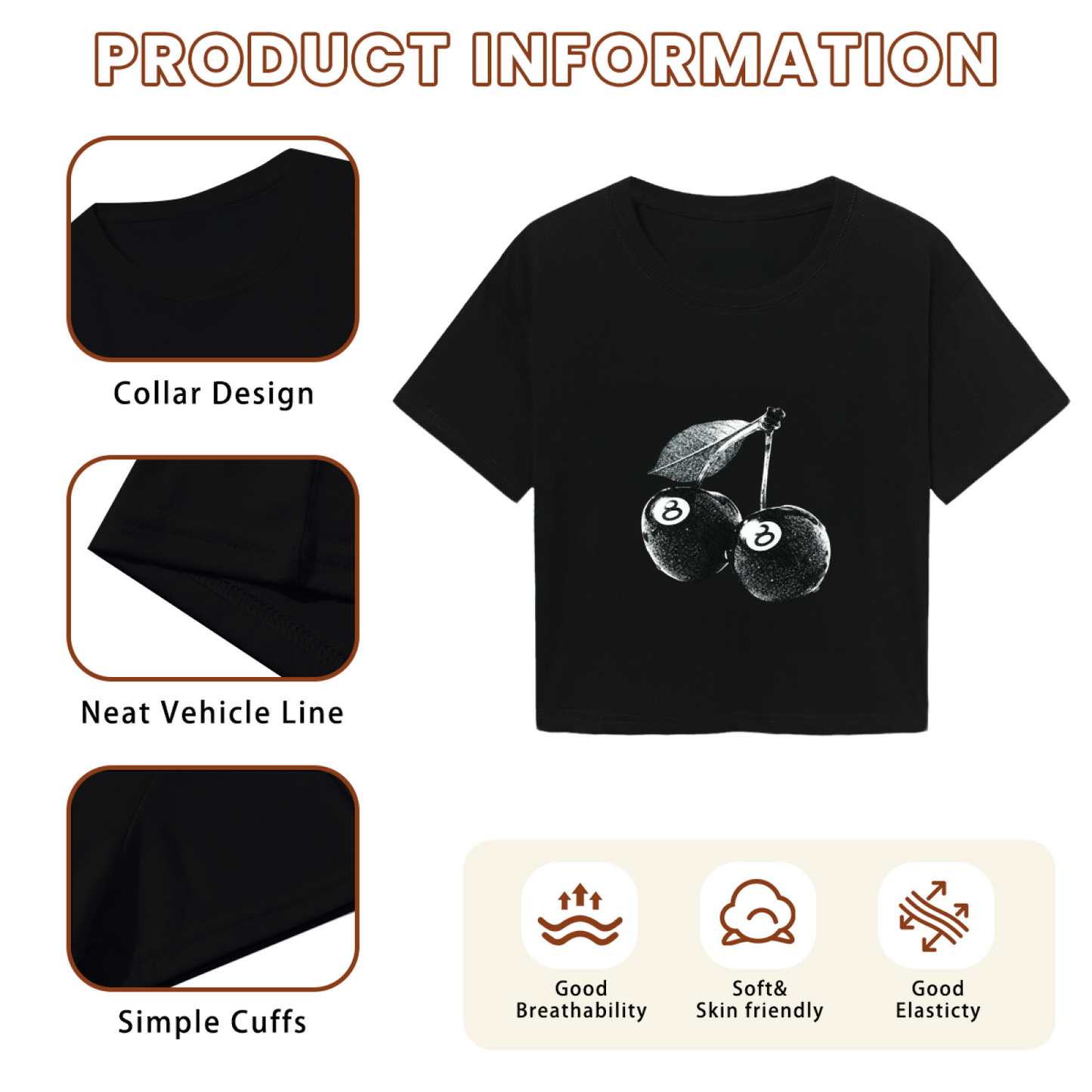 Rainbow?Glasses Hello Kitty Cool Black Cropped Baby Tee