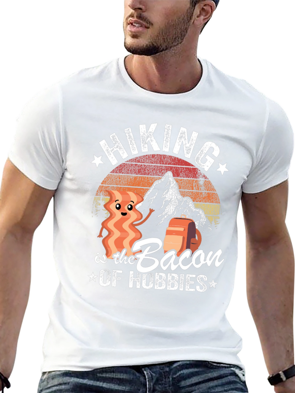 Hiking is the Bacon of Hobbies Graphic T-Shirt