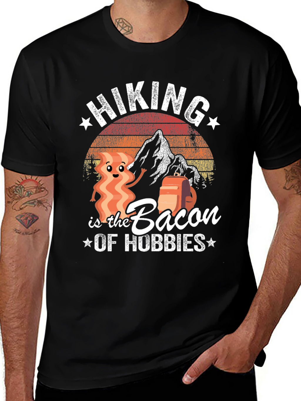 Hiking is the Bacon of Hobbies Graphic T-Shirt