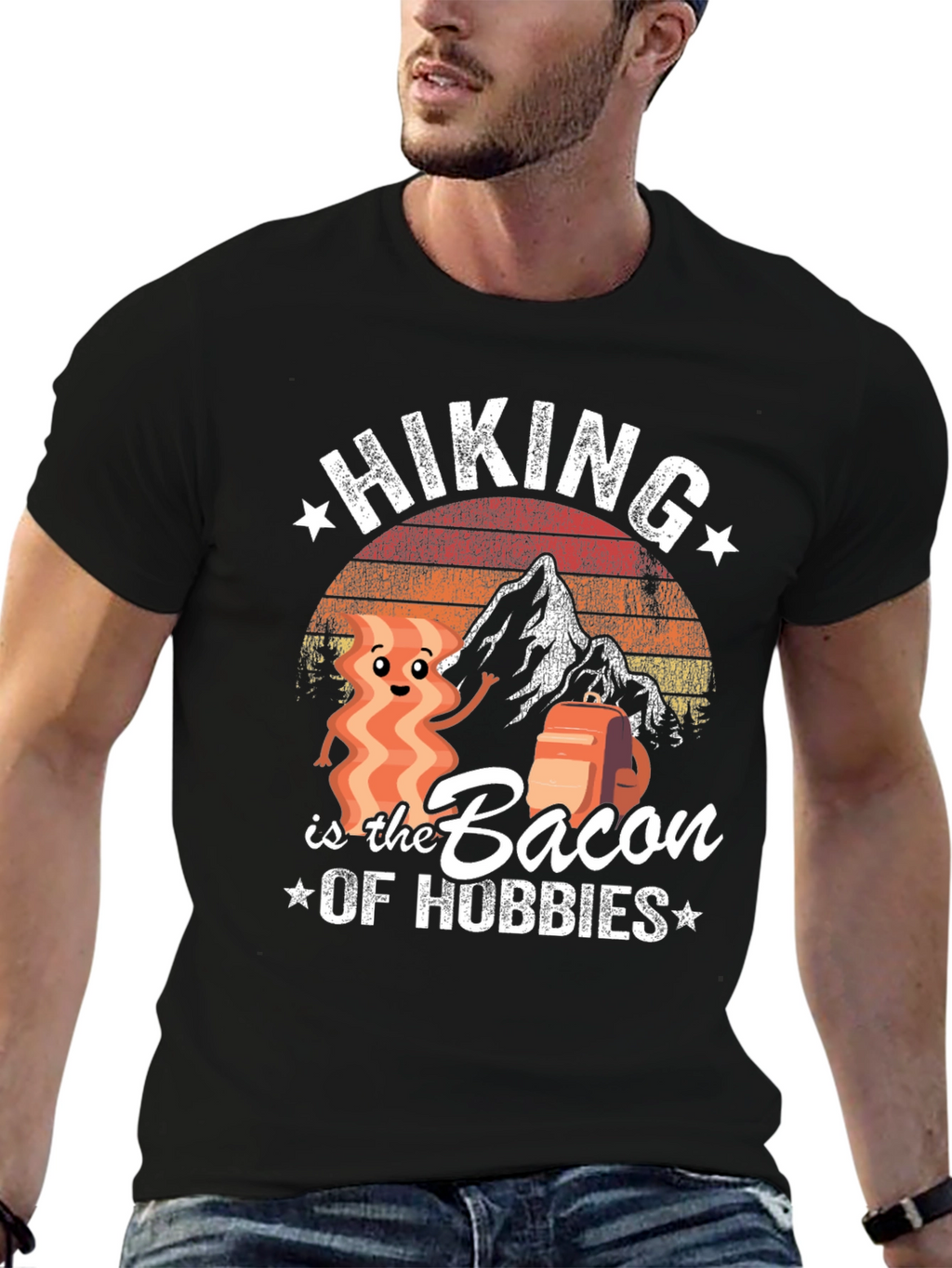 Hiking is the Bacon of Hobbies Graphic T-Shirt