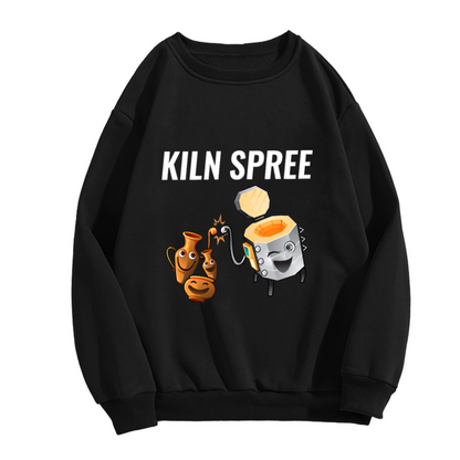 Kiln Spree Sweatshirt | Funny Cartoon Kiln Pottery Graphic Crewneck, Ceramics Lover Pullover Top, Potter Gift for Pottery Artists