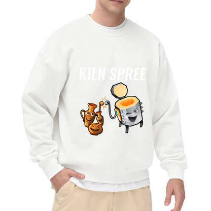 Kiln Spree Sweatshirt | Funny Cartoon Kiln Pottery Graphic Crewneck, Ceramics Lover Pullover Top, Potter Gift for Pottery Artists