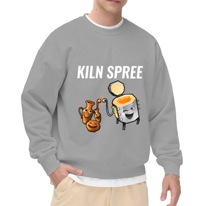 Kiln Spree Sweatshirt | Funny Cartoon Kiln Pottery Graphic Crewneck, Ceramics Lover Pullover Top, Potter Gift for Pottery Artists