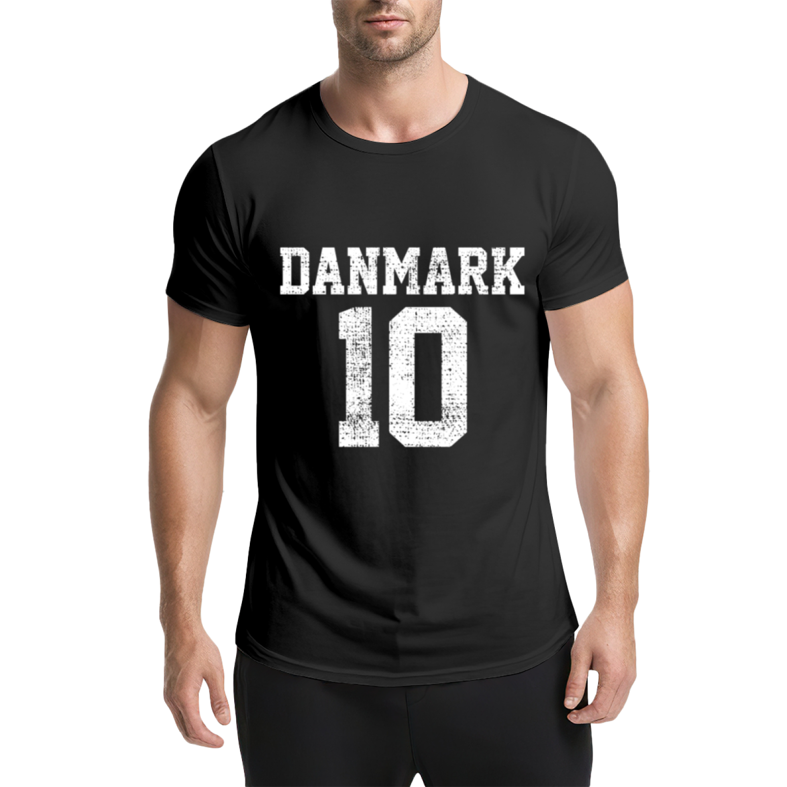 Denmark Number 10 Retro Football Jersey Style T-Shirt