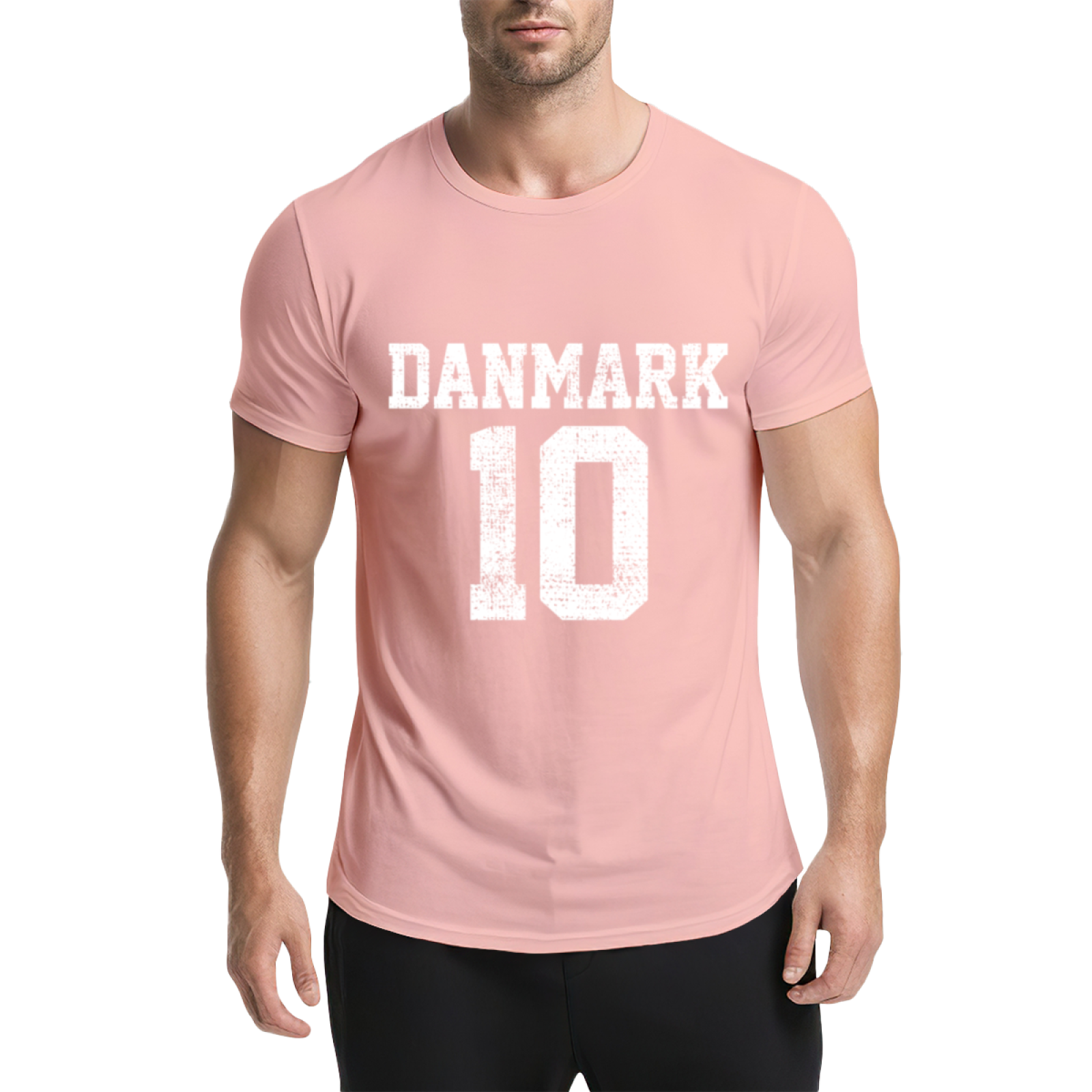 Denmark Number 10 Retro Football Jersey Style T-Shirt