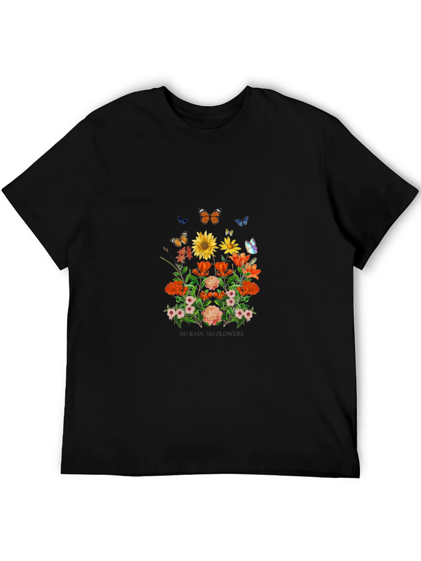 Floral & Butterfly Graphic Tee - Stylish Mens Shirt